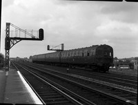 EMU 4636 1960s Raynes Park - on up local road -ROneg-003