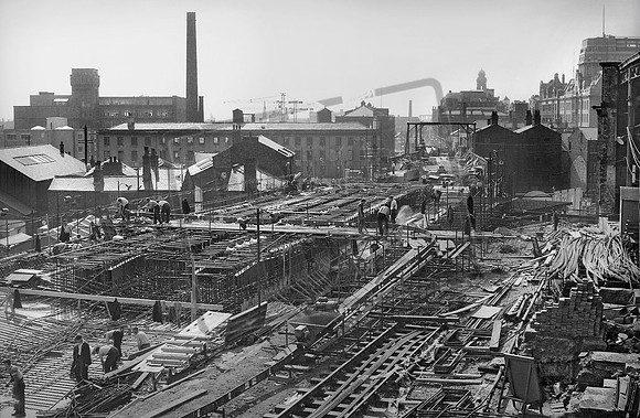 Manchester London Road rebuilding 1959