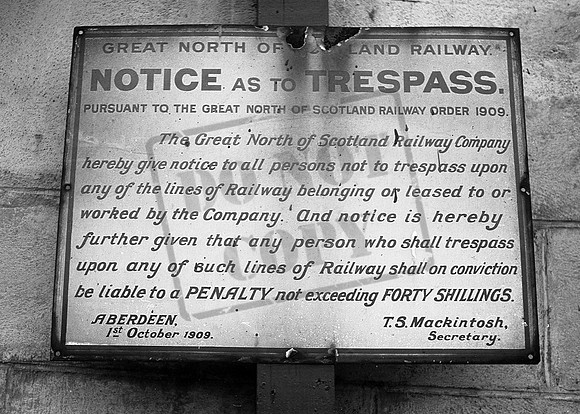 GNSR Enamel Trespass sign 1960s
