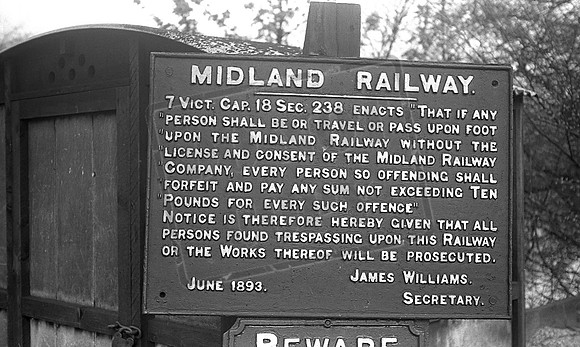 MR 1893 Trespass Sign 1955-05-01 Rowsley