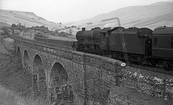 45568 1960s Northbound at Ais Gill viaduct