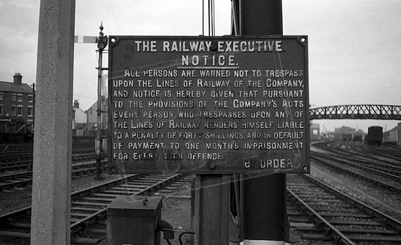 The Railway Executive Trespass Sign 1965 Oswestry