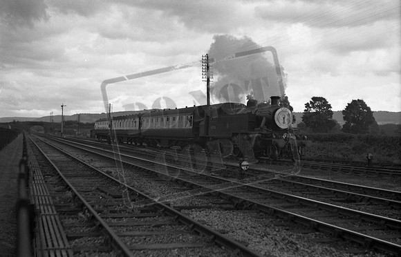 41208 1956-08-25 Shunting movement at the north end of Coaley station, to gain access to Dursley BranchRCTS special-ROneg-1806-378
