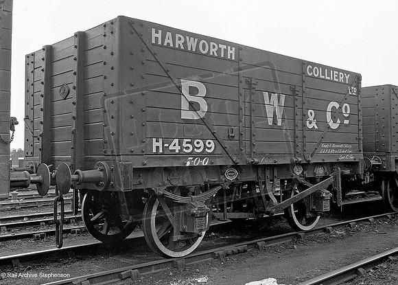 Private Owner wagon Barber Walker & Co Harworth Colliery H4599 Built Stevens Doncaster repainted May 1930-RAS #2673