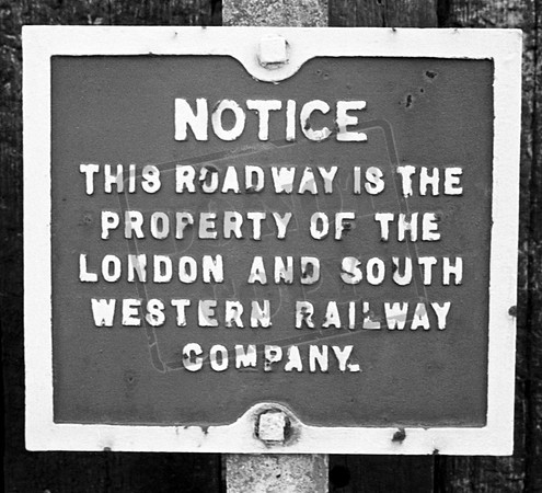 Sign LSWR Private Roadway 1960s Fremington Devon