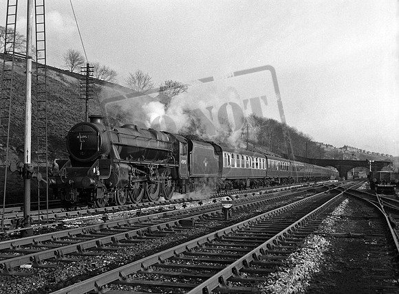 45195 1960s Passing Linthwaite Goods with Golcar station in the distance