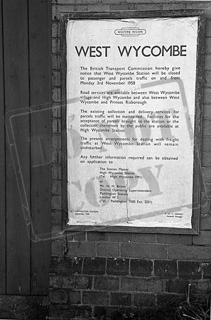 Closure notice 1958 West Wycombe