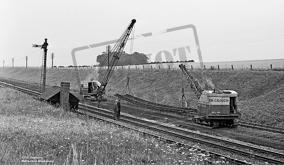 Track Lifting 1960s GNR near Saxondale Junction
