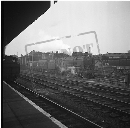 70049 1959c Crewe on Up Irish Mail First masts erected Pre June-ROneg-1503-553