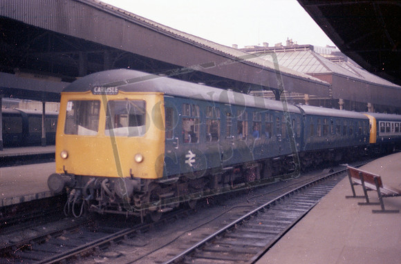 DMU class 105 Craven Unit at Newcastle on Carlisle train @1978
