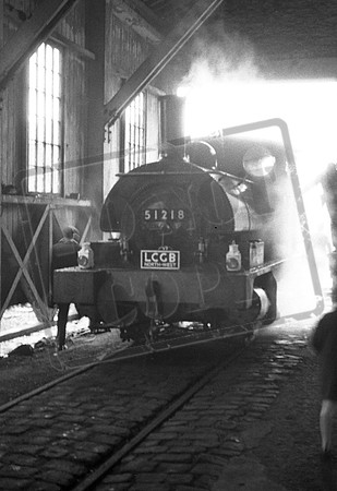 51218 1967-02-19 Whitworth station, running round through goods shed for return towards RochdaleLCGB LYR Pug railtour-ROneg-1612-488-090